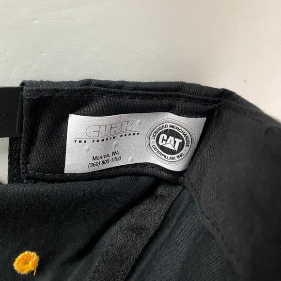 Vintage CAT Caterpillar Patch Snapback Hat Taiwan Black Yellow Cotton - Picture 7 of 8